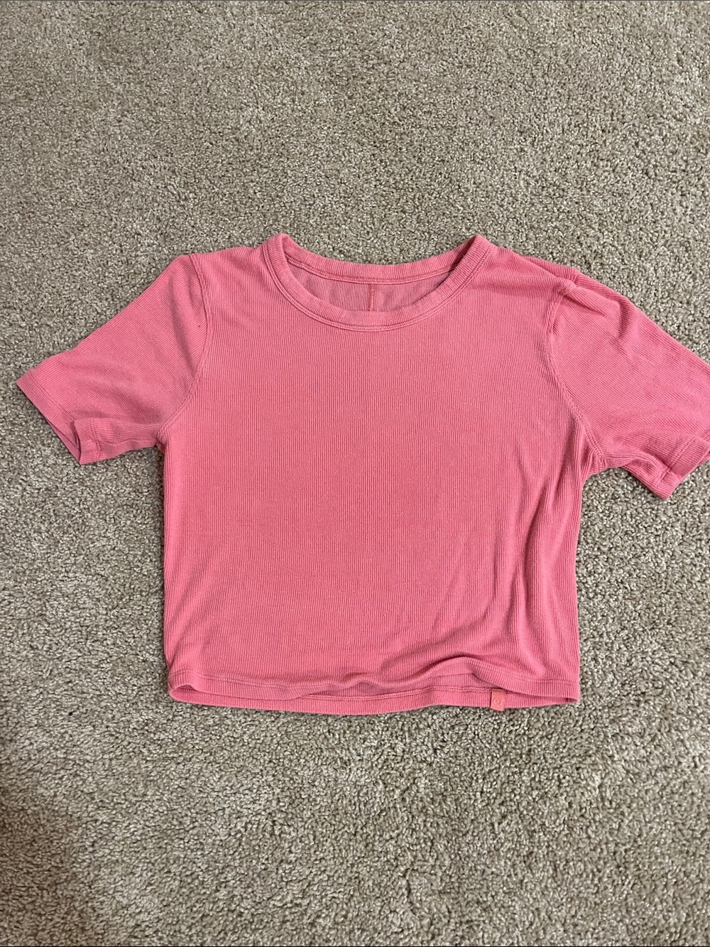 lululemon athletica Coral Pink Ribbed Crop Top